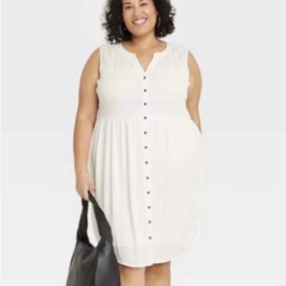 NWT-KNOX ROSE-WHITE SLEEVELESS DRESS-SIZE 2X - Picture 1 of 8